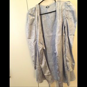 5/25% off - Satin Party Dress Ice blue wrap style pretty